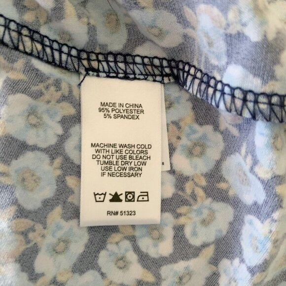 CeCe Floral Frill Puff Sleeve Blouse XS NEW NWT Blue - Picture 8 of 9